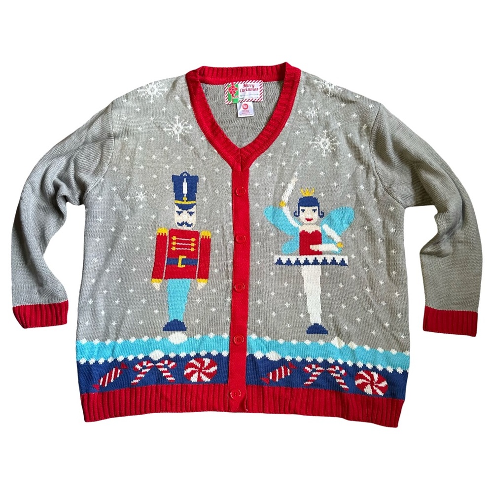 Nutcracker Ballet Christmas‎ Cottagecore Cardigan Sweater Adult Medium NWT